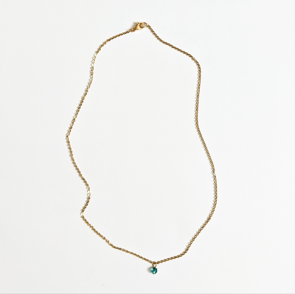 Emerald May Birthstone Gold-plated Choker Necklace - Picture 6 of 8